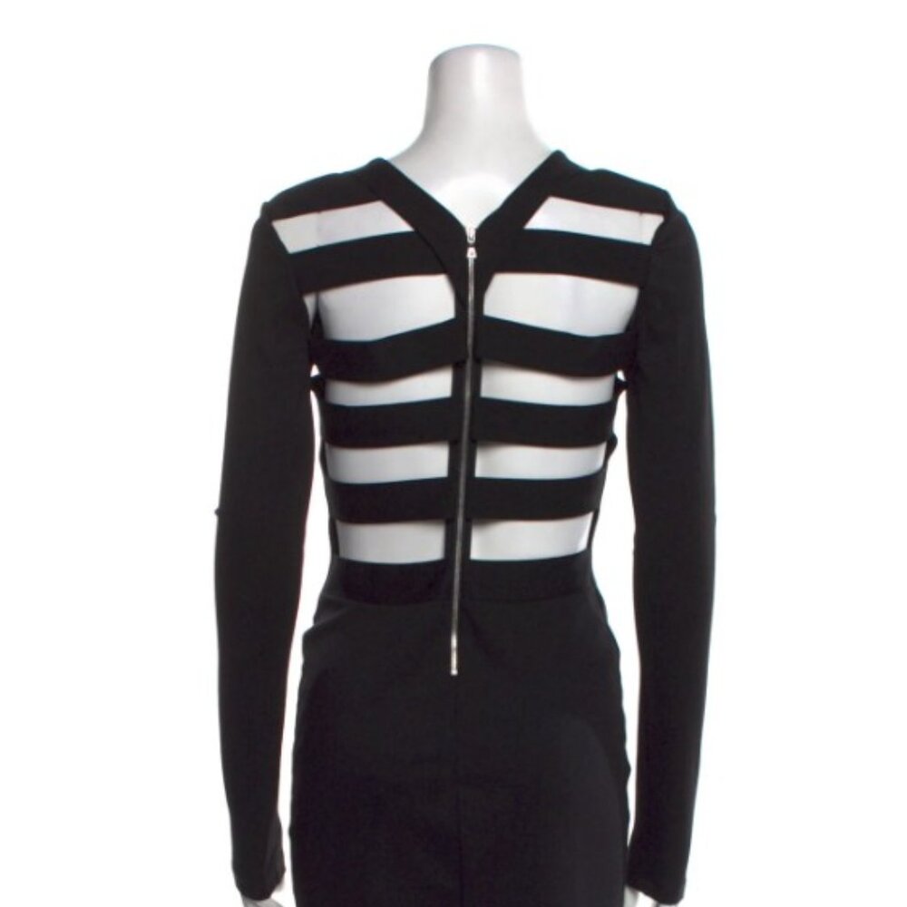Kimberly Ovitz Sheath Black Dress, Back Cutout, Bodycon, Fitted, Knit Stretch